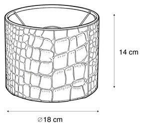 Кадифена абажура с дизайн на крокодил и златно покритие 18/18/14