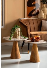 Кръгла масичка за кафе с мраморен плот ø 50 cm Force - Leitmotiv