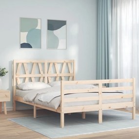 3194376 vidaXL Рамка за легло с табла, 140х200 см, масивно дърво