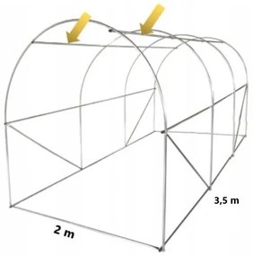 Конструкция за градинска фолиева оранжерия 2x3,5m PREMIUM