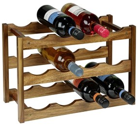 Стелаж за вино от масивна акация в естествен цвят брой бутилки 12 42x28x21 cm Fondi – Wenko
