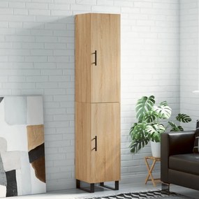 3198812 vidaXL Висок шкаф, сонома дъб, 34,5x34x180 см, инженерно дърво