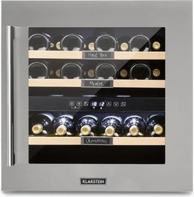Klarstein Vinsider 36, охладител за вино, 2 охлаждащи зони, 5-22°C, 94л, неръждаема стомана