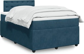 3287702 vidaXL Боксспринг легло с матрак, синьо, 120x190 см, кадифе