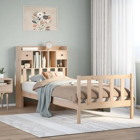 3321729 vidaXL Легло с рафтове за книги, без матрак, 90x190 см, бор масив