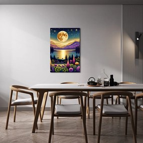 Картина на платно – Вълшебен нощен пейзаж с луна