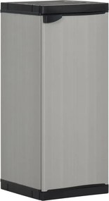 340982 vidaXL Градински шкаф за съхранение с 1 рафт сиво-черен 35x40x85 см