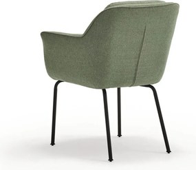 Зелен тапициран трапезен стол с подлакътници Sadira – Teulat