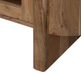 Витрина от масивна акация в естествен цвят 180x80x40 cm Creel – Ixia