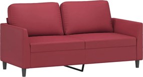 359336 vidaXL 2-местен диван, Виненочервен, 140 см, изкуствена кожа