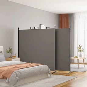 350284 vidaXL Параван за стая, 4 панела, антрацит, 698x180 cм, текстил