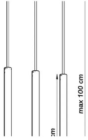 Черна висяща лампа, дължина 30 cm Fideus - Sollux