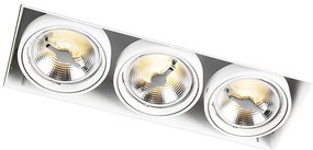 Комплект от 6 вградени прожектора бели AR111 без рамки 3-светлини - Oneon