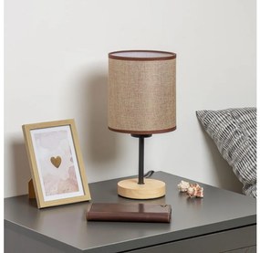 Brilagi - Настолна лампа NUBILA WOOD 1xE27/25W/230V дъб/кафяв