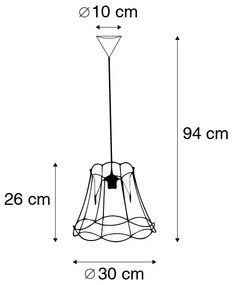 Ретро висяща лампа черна 30 см - Granny Frame