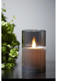 Сива LED восъчна свещ в стъкло, височина 12,5 см M-Twinkle - Star Trading