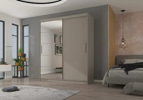 Гардероб Zaist 180 плъзгащ се-сиво-бежово