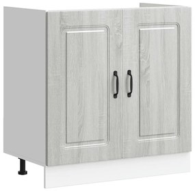 853453 vidaXL Шкаф за мивка, Kalmar, сив сонома, 80x46x81,5см инженерно дърво