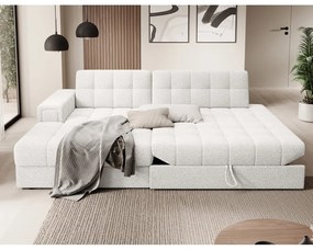 Кремав разтегателен ъглов диван от букле (ляв ъгъл) Blezalt – ELTAP