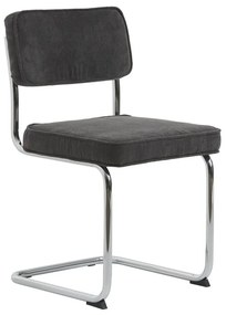 Сив велурен трапезен стол Rupert – Unique Furniture