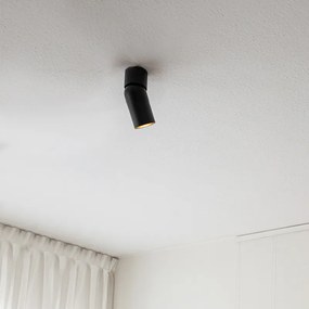 Модерен повърхностно монтиран прожектор черен GU10 50mm - Falo