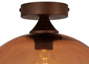 Арт Деко плафон тъмен бронз с кафяво стъкло - Sandra