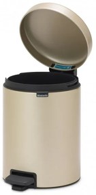 Кош за боклук с педал Brabantia NewIcon 1003198, 5 л, Плавно затваряне, Противоплъзгаща основа, Златен металик