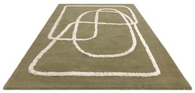 Зелен ръчно изработен вълнен килим 120x170 cm Matrix – Asiatic Carpets