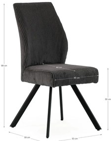 Тъмносиви велурени трапезни столове в комплект 2 бр. Anibal – Marckeric