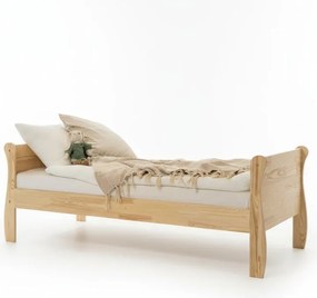 Детско легло от масивен бор с включена подматрачна рамка в естествен цвят 90x180 cm Roma – Adeko