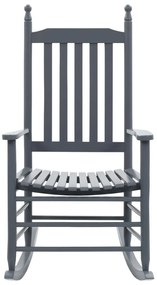 45698 vidaXL Люлеещ се стол с извита седалка, сив, дърво от топола