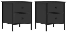 825984 vidaXL Нощни шкафчета 2 бр черни 40x42x50 см инженерно дърво