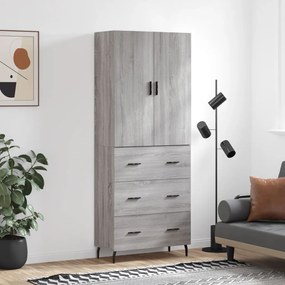 3195865 vidaXL Висок шкаф, сив сонома, 69,5x34x180 см, инженерно дърво