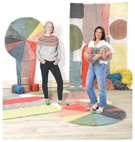 Вълнен ръчно изработен детски килим подходящ за пране ø120 cm Pie Chart – Lorena Canals