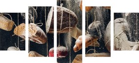 картини от 5 части – Висящи печива на въже