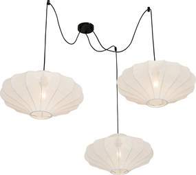 Смарт висяща лампа бяла 50 см 3 светлини вкл. 3 Wifi G95 - Plu