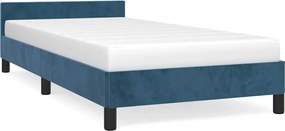 347553 vidaXL Рамка за легло без матрак, тъмносиня, 90x200 см, кадифе