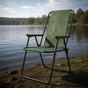 Сгъваем градински стол, къмпинг стол - зелен риболовен стол