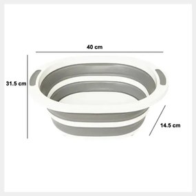 Купа 5five, Сива/Бяла, Сгъваема, 8 l, С тапа