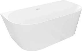 Mexen Oval Slim свободно стояща вана до стена 170 x 80 см, бяла, бял преливник - 52661708000-20