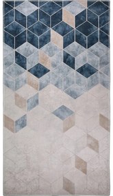 Тъмносин и кремав килим, който може да се мие, 180x120 cm - Vitaus