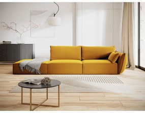 Кадифен диван в цвят горчица десен ъгъл 264 cm Vanda – Mazzini Sofas