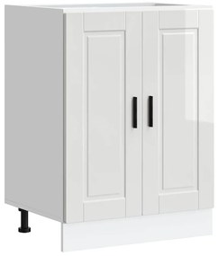 853919 vidaXL Кухненски шкаф Porto, бял гланц, инженерно дърво
