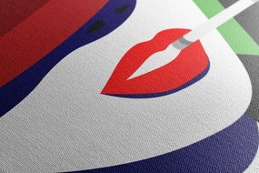 Картина на платно – Жена с шапка в поп арт стил
