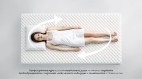 Топ матрак Zymmo, Sava, 72x190x6, Мек, Терморегулиращ гел, Мемори гел пяна