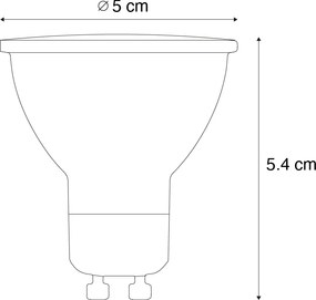 Комплект от 5 GU10 50mm LED крушки прозрачни 4.5W 360 lm 2700K