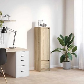 861654 vidaXL Висок шкаф, сонома дъб, 29,5x34x119,5 см инженерно дърво