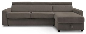 Сивo-кафяв разтегателен ъглов диван от рипсено кадифе (променлив) Monaco – Bobochic Paris
