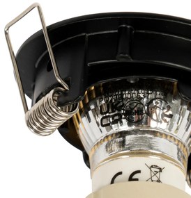 Комплект от 6 черни вградени прожектора GU10 35 mm - Edu