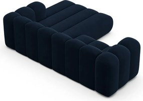 Тъмносин ъглов диван (десен ъгъл) Lupine – Micadoni Home